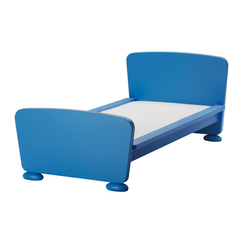 Estructura de cama con somier, azul