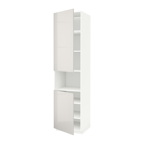 METOD Armario alto microondas 2 puertas - blanco, Ringhult alto brillo