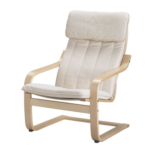 POÄNG Sillón Más ofertas en IKEA Abedul en tablillas encoladas y formadas, de agradable elasticidad.  Respaldo alto que proporciona apoyo al cuello. 