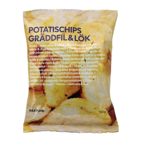 POTATISCHIPS GRÄDDFIL & LÖK Patatas fritas&nata agria/cebolla Más ofertas en IKEA