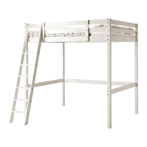 Estructura cama alta, tinte blanco