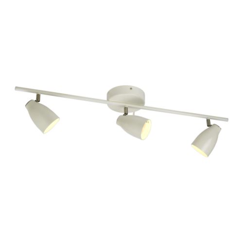 TRÅL Riel de techo para 3 bombillas IKEA Focos de luz regulables. 
