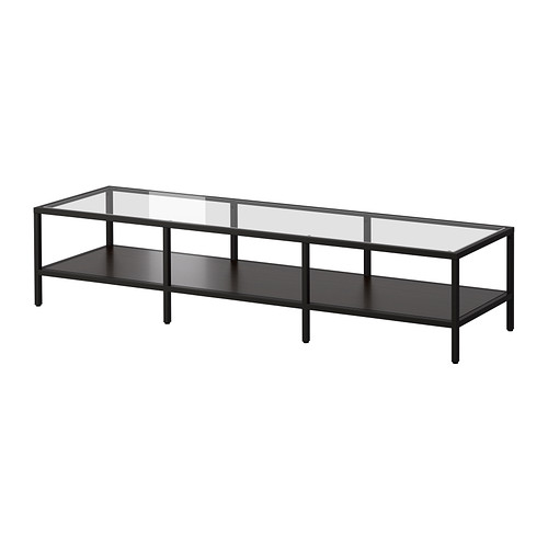 VITTSJÖ Mueble TV Más ofertas en IKEA Metal y vidrio templado, materiales resistentes con un aspecto ligero. 