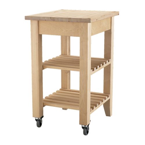BEKVÄM Tarjoiluvaunu/apupöytä IKEA Massiivipuuta.   Voidaan hioa ja pintakäsitellä tarpeen mukaan.  Lisää säilytys-, lasku- ja työskentelytilaa. 