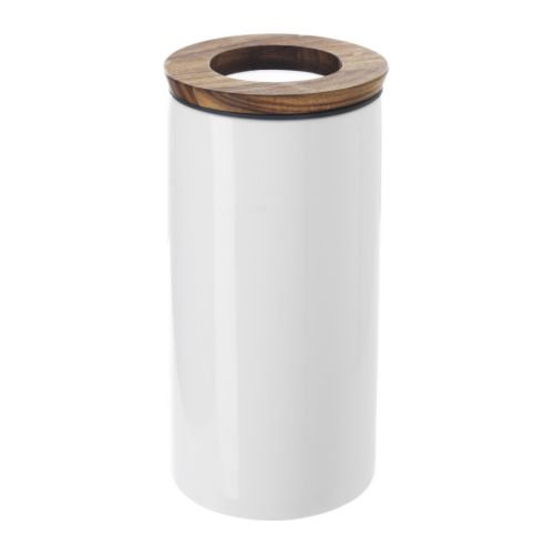 CELEBER Kannellinen purkki IKEA Läpinäkyvä kansi.   Sisältö on helppo nähdä, vaikka purkki olisi laatikossa. 