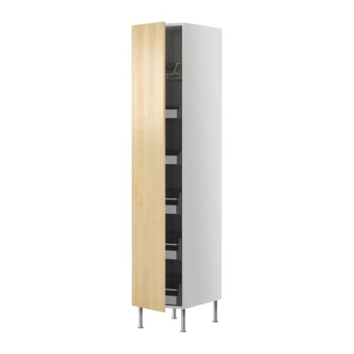 FAKTUM Korkea kaappi+laatikot/ritiläkorit IKEA Siirrettävä hyllylevy.   Hyllyväliä voi säätää tarpeen mukaan. 