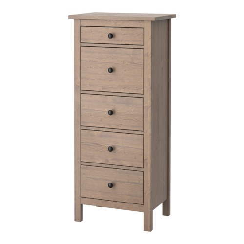 HEMNES Lipasto, 5 laatikkoa IKEA Massiivipuuta, kestävää luonnonmateriaalia. 