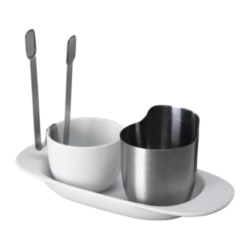 IKEA 365+ Sokerikko/kermakko/vati/pihdit IKEA Muotoilunsa ansiosta pihdit voidaan ripustaa sokerikon reunaan. 