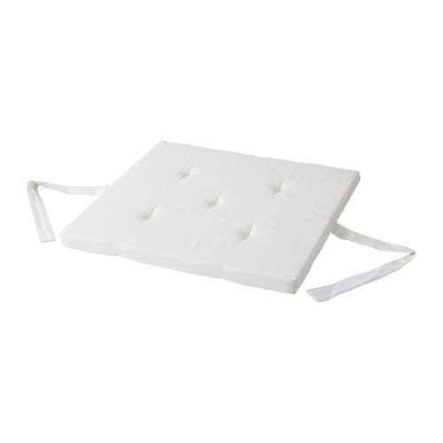 IRIS Istuintyyny IKEA Kiinnitetään tarranauhoilla tuolin alta.  Tarranauha pitää tyynyn paikallaan.   Helppo irrottaa ja kiinnittää.  Käännettävä. 