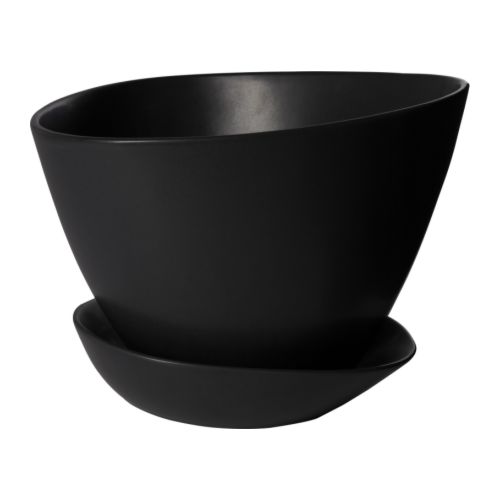 BIGARRÅ Pot avec coupelle IKEA Trou de drainage au fond du pot de plante pour évacuer l'excédent d'eau. 