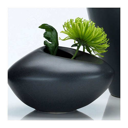 BIGARRÅ Vase, noir Diamètre: 20 cm Hauteur: 12 cm 