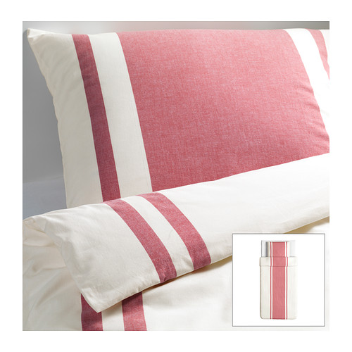BJÖRNLOKA Housse de couette et taie IKEA Teint sur fil; le fil est teinté avant d'être tissé.   Confère une très grande douceur au linge de lit. 