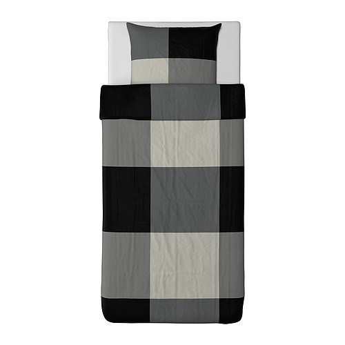 BRUNKRISSLA Housse de couette et taie IKEA Housse de couette avec boutons-pression cachés; maintient la couette bien en place. 