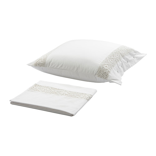 EMMIE SPETS Drap et taie d'oreiller IKEA En coton percal tissé serré, pour plus de fraîcheur. 