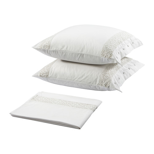 EMMIE SPETS Drap et taie d'oreiller IKEA En coton percal tissé serré, pour plus de fraîcheur. 