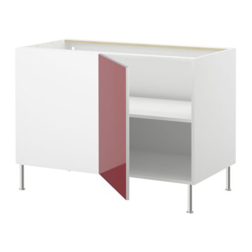 FAKTUM Élément bas d'angle+tablette IKEA 1 tablette réglable : à placer selon vos besoins de rangement. 