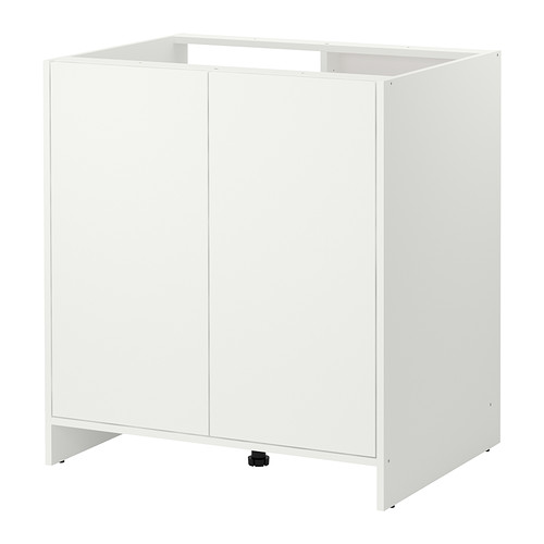 FYNDIG Éléments bas avec portes IKEA 1 tablette réglable : à placer selon vos besoins de rangement.  Il est possible d'intégrer un évier. 