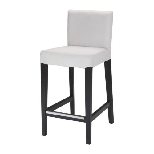 HENRIKSDAL Tabouret de bar à dossier IKEA Assise rembourrée pour un meilleur confort.  Confortable grâce au repose-pieds. 