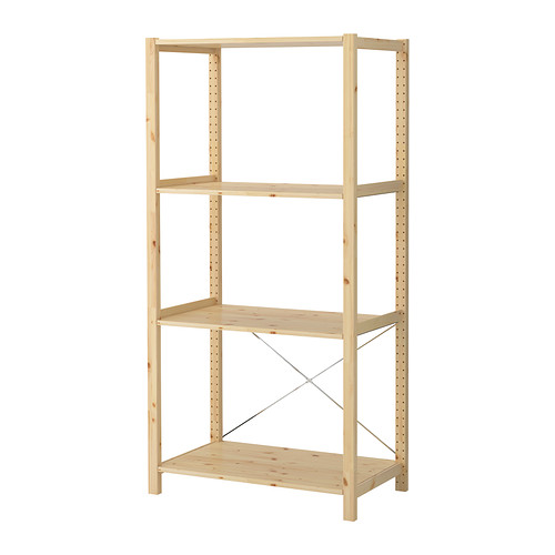 IVAR 1 section/tablettes IKEA Le pin massif non traité est un matériau naturel et durable qui peut être peint, huilé ou teinté à votre guise. 