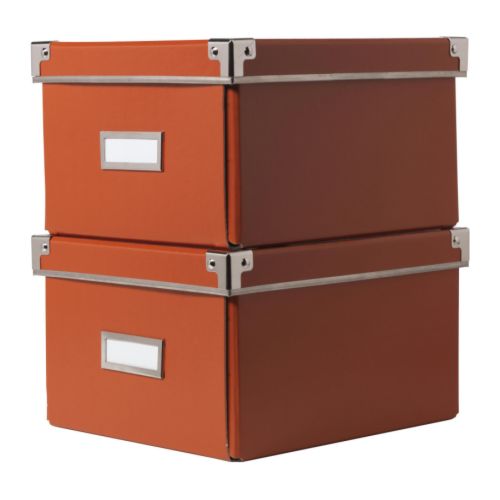 KASSETT Boîte DVD avec couvercle IKEA Porte-étiquette et papier inclus.   Indique le contenu pour retrouver facilement ce que vous cherchez. 