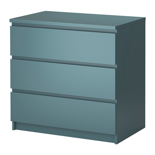 MALM Commode 3 tiroirs IKEA Tiroirs très profonds ; grande capacité de rangement. 