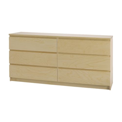 MALM Commode 6 tiroirs IKEA Les tiroirs, qui sont faciles à ouvrir et à fermer, sont équipés d'arrêts. 