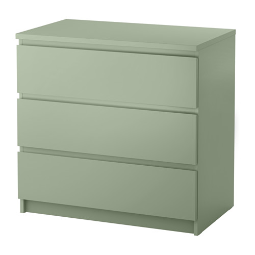 MALM Commode 3 tiroirs vert clair IKEA