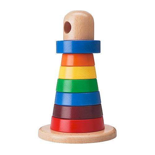 MULA Pyramide d'anneaux IKEA La tige est souple et ne blesse pas l'enfant s'il tombe dessus. 