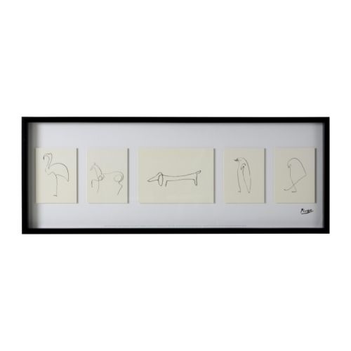 OLUNDA Tableau IKEA Motif crée par Pablo Picasso.  Les motifs en relief offrent plus de profondeur au tableau. 