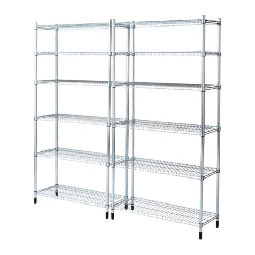 OMAR 2 étagères IKEA Montage facile sans outils.  Pied réglable : pour une grande stabilité sur supports irréguliers. 
