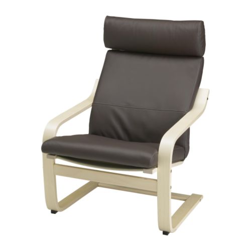 POÄNG Fauteuil IKEA Structure flexible en multiplis de bouleau, très confortable.  Dossier haut pour un bon soutien de la nuque. 