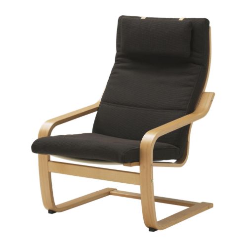 POÄNG Fauteuil IKEA Structure flexible en multiplis de hêtre, très confortable.  Dossier haut pour un bon soutien de la nuque. 