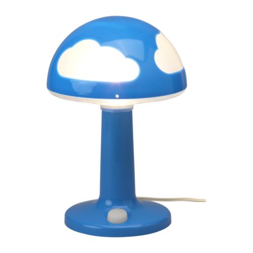 SKOJIG Lampe de table IKEA Conçue pour empêcher l'enfant d'accéder à l'ampoule.  Interrupteur fluo : facilement repérable dans le noir. 