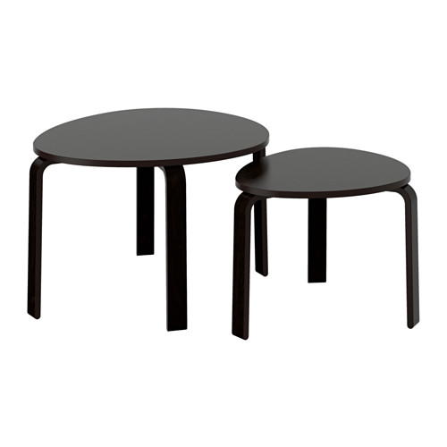 SVALSTA Tables gigognes, lot de 2 teinture noirbrun IKEA