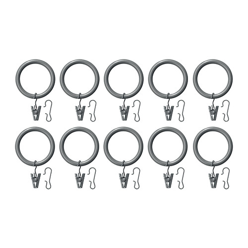 SYRLIG Anneau rideau+clip+crochet IKEA Créez des solutions à l’aide de clips ou de crochets, permet d’accrocher et de changer simplement les rideaux. 