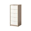 IKEA ASKVOLL chest of 5 drawers Smooth running drawers with pull-out stop.