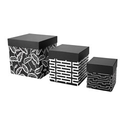 IKEA AVSIKTLIG box with lid, set of 3