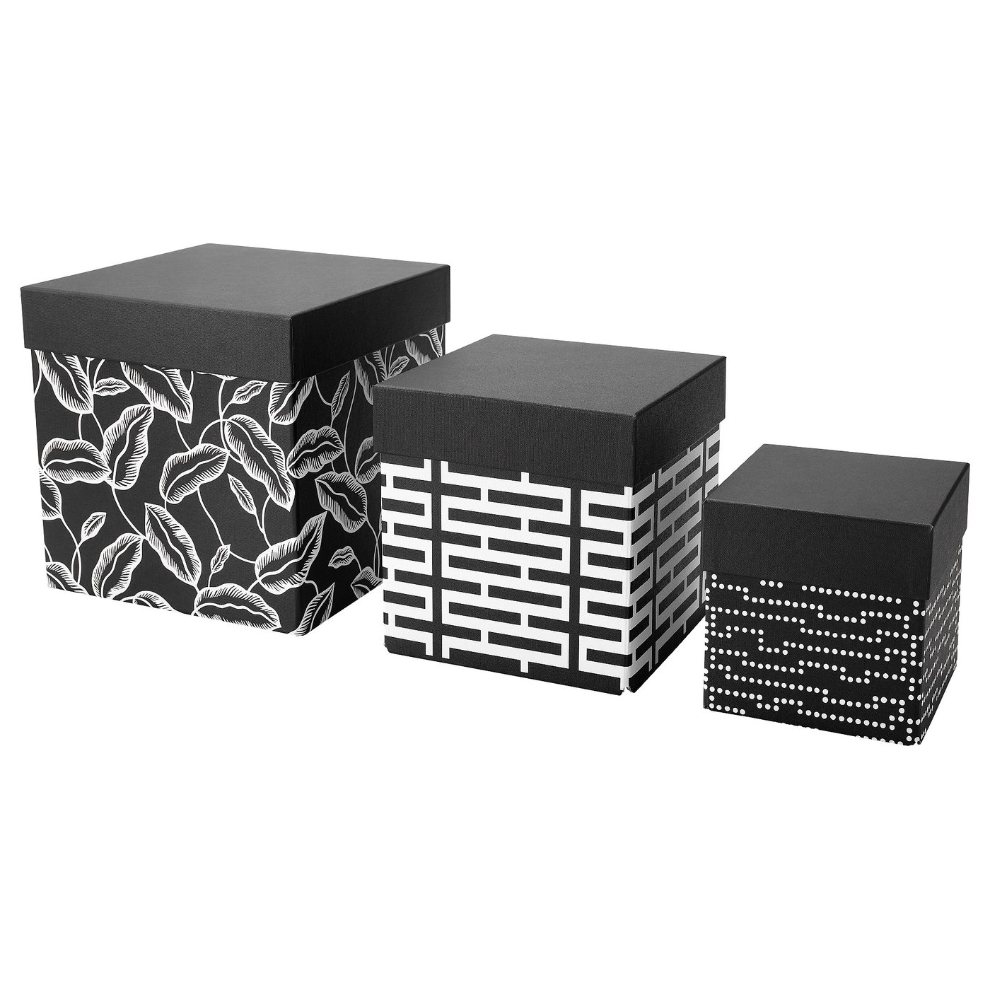 IKEA AVSIKTLIG box with lid, set of 3