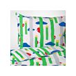 IKEA AVSIKTLIG quilt cover and 2 pillowcases Cotton, feels soft and nice against your skin.