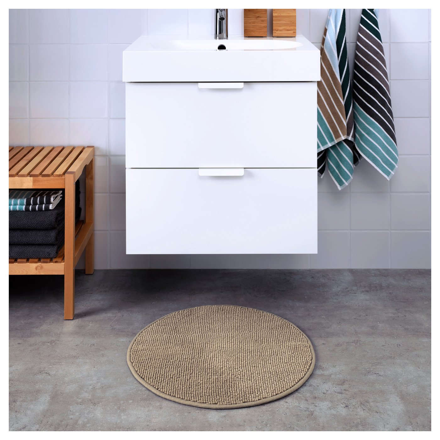 BADAREN Bath mat Beige 55 cm IKEA