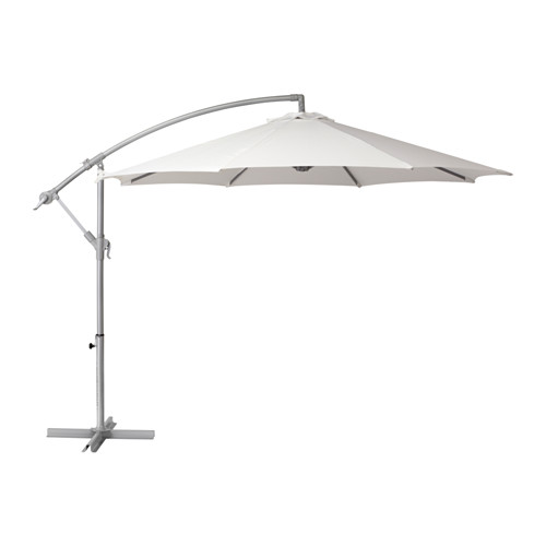 IKEA BAGGÖN parasol, hanging The parasol is easy to open or close by using the crank.