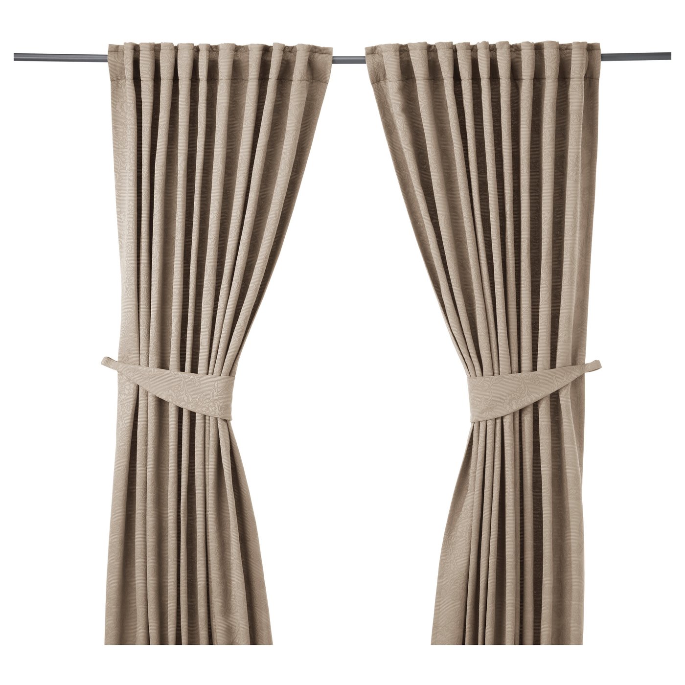 IKEA BLEKVIVA curtains with tie-backs, 1 pair