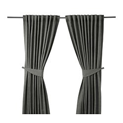 IKEA BLEKVIVA curtains with tie-backs, 1 pair