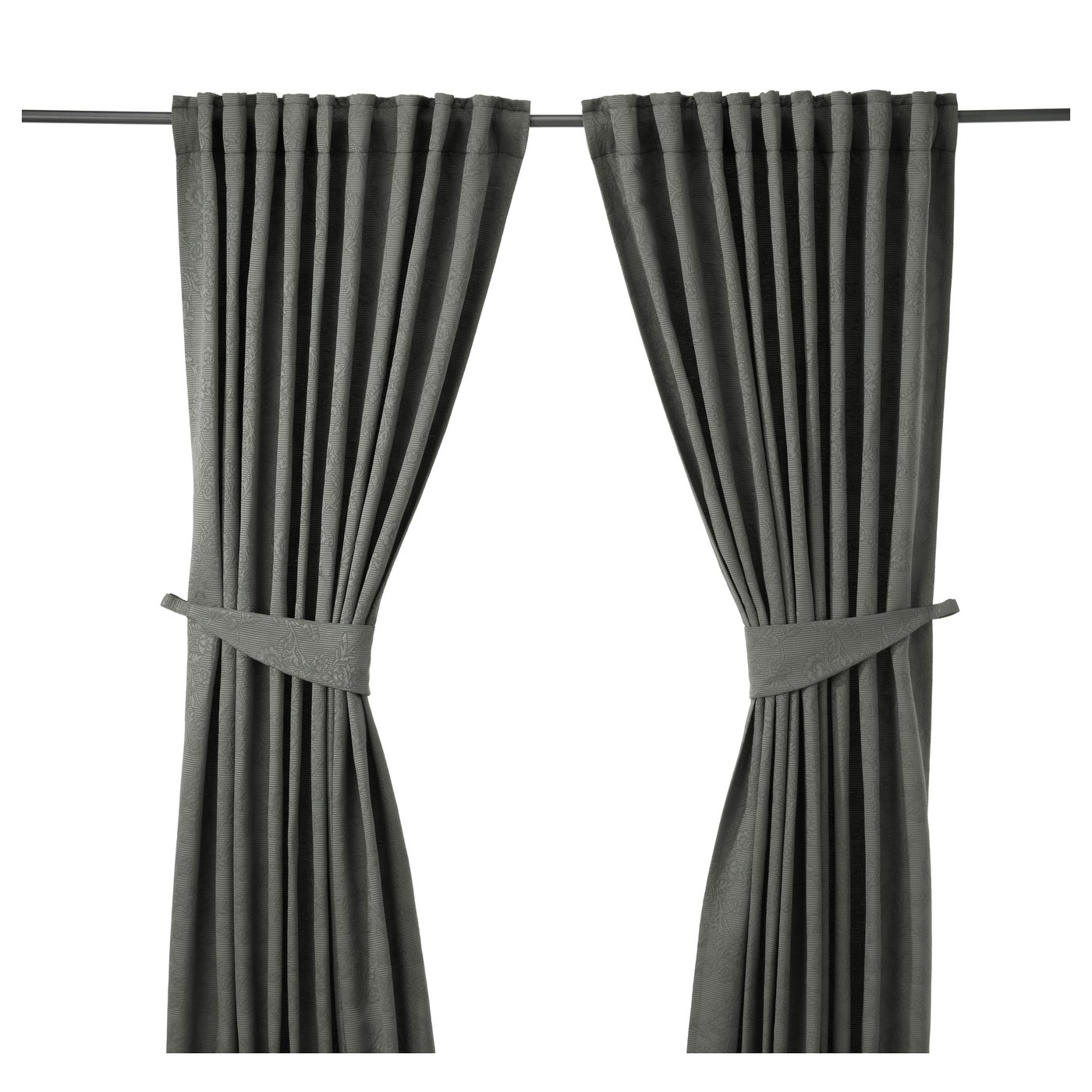 IKEA BLEKVIVA curtains with tie-backs, 1 pair