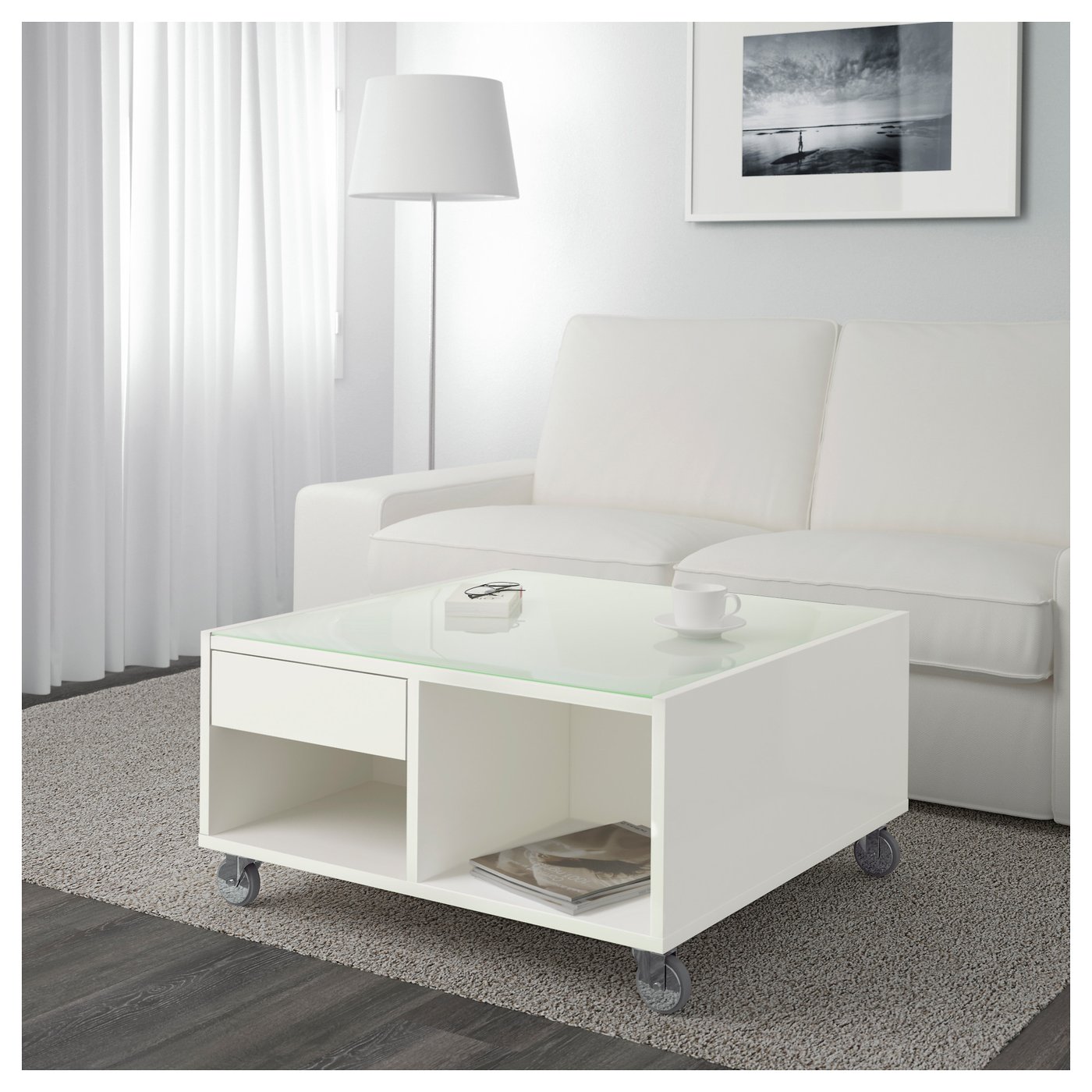 BOKSEL Coffee table White 79x79 cm IKEA
