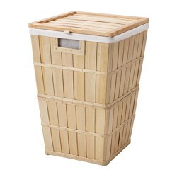IKEA BRANKIS laundry basket The plastic feet protect the laundry basket from moisture.