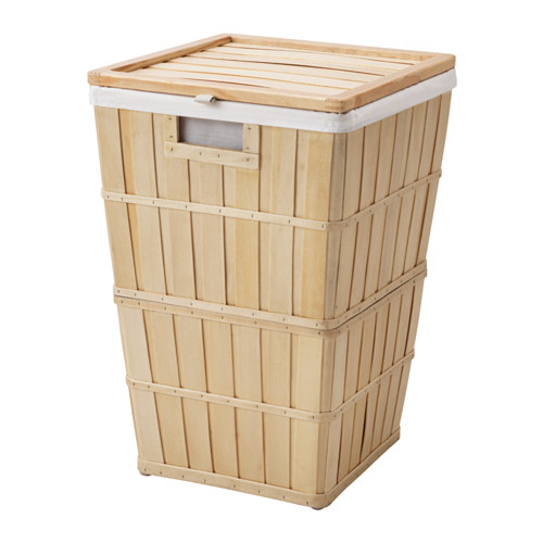 IKEA BRANKIS laundry basket The plastic feet protect the laundry basket from moisture.