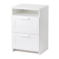IKEA BRIMNES chest of 2 drawers Smooth running drawers with pull-out stop.