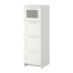 IKEA BRIMNES chest of 4 drawers Smooth running drawers with pull-out stop.