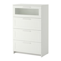 IKEA BRIMNES chest of 4 drawers Smooth running drawers with pull-out stop.